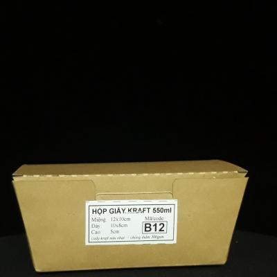 Hộp Giấy Kraft Đựng Xôi 500ml Tráng PE 12x10x5cm Giá Sỉ
